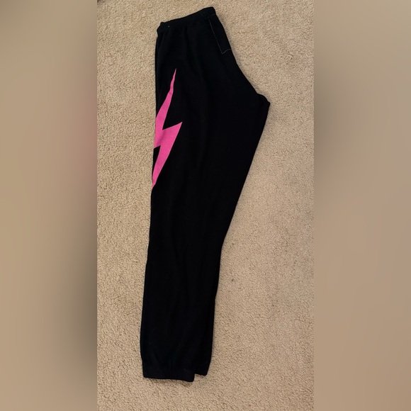 AVIATOR NATION Bolt Sweatpants!!! Black// Neon Pink (M) - Picture 5 of 5